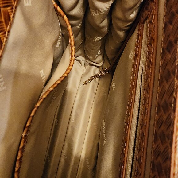 Brahmin Hallie Honey Brown Copa Cabana Leather Satchel - Picture 5 of 8